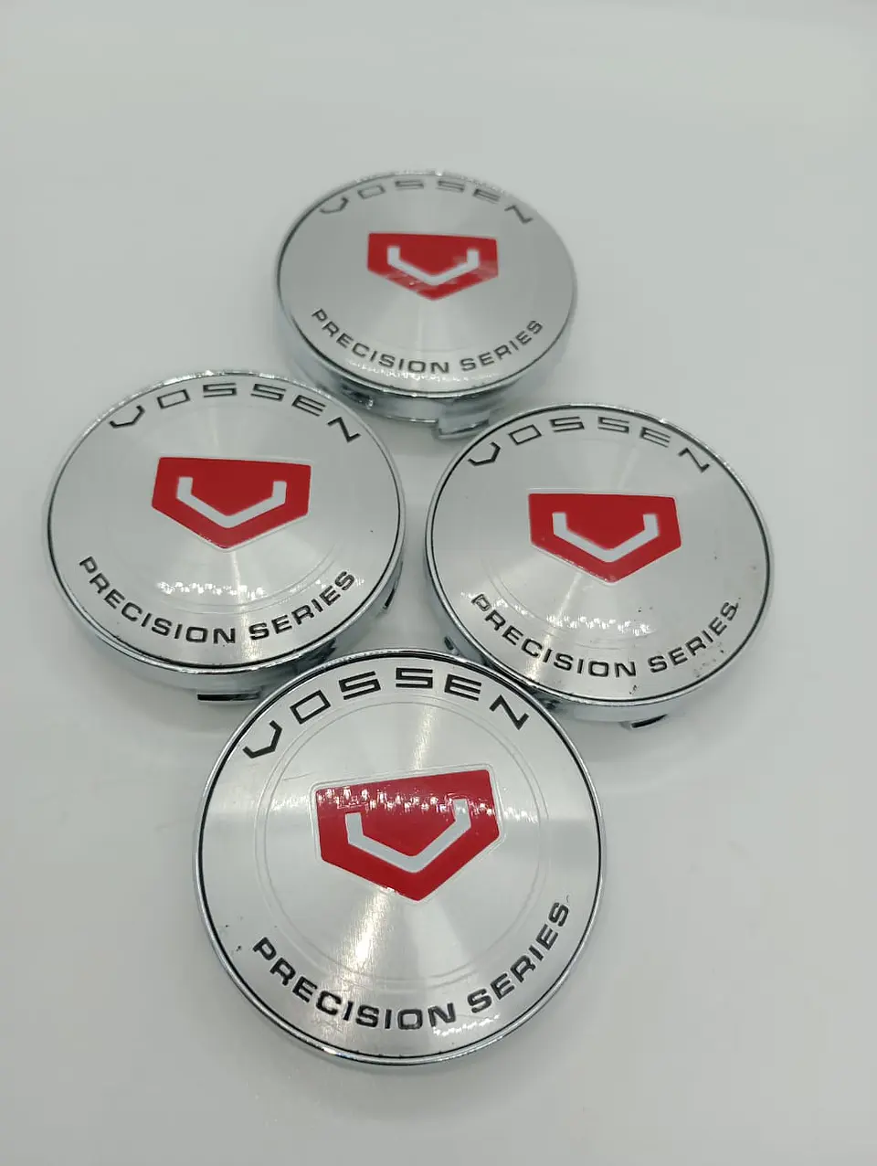 X4 Tapas centro llantas Vossen PLATA 56mm 60mm - Plata Rojo 3