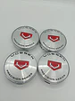 X4 Tapas centro llantas Vossen PLATA 56mm 60mm - Plata Rojo - thumbnail 4