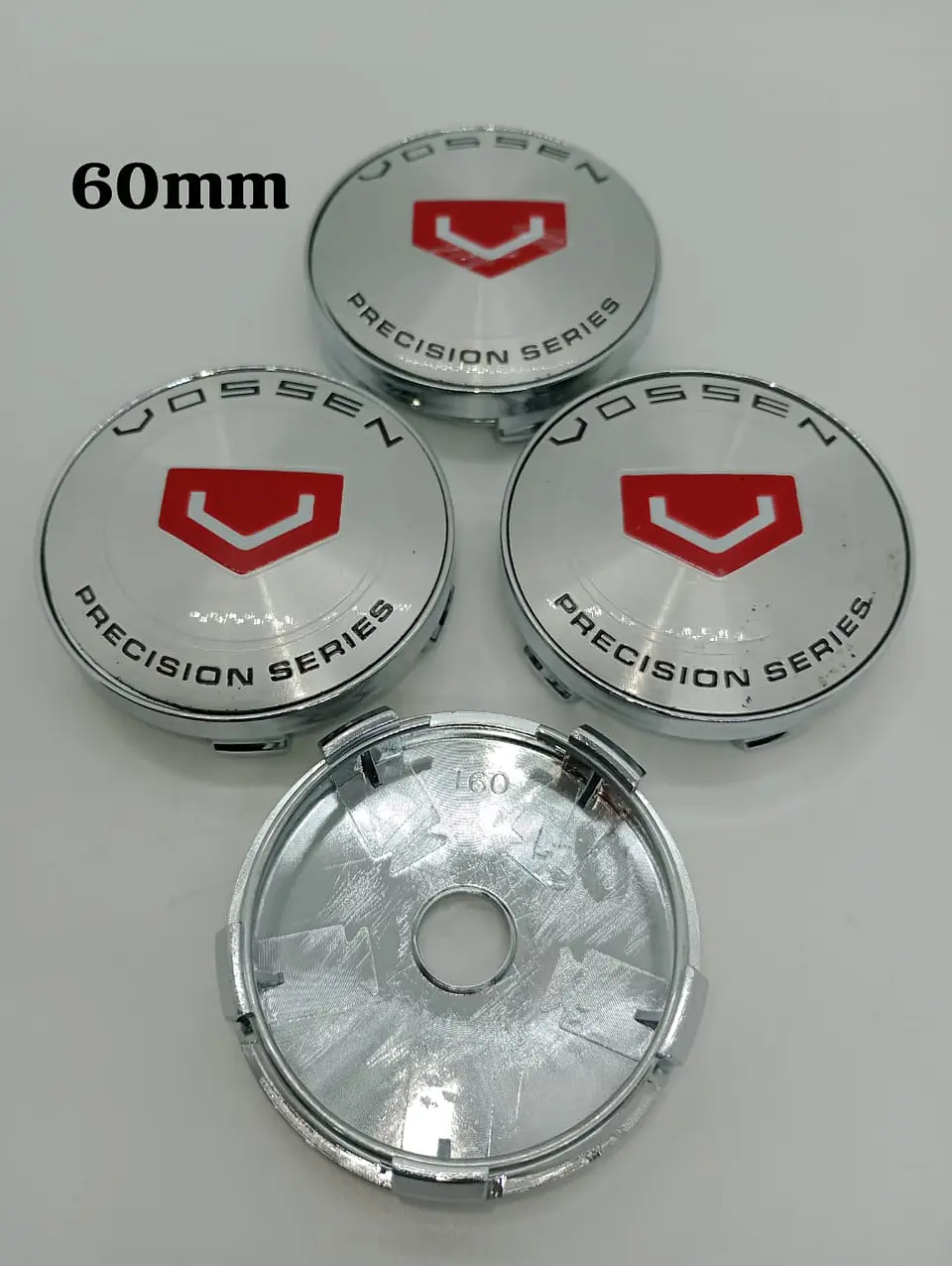 X4 Tapas centro llantas Vossen PLATA 56mm 60mm - Plata Rojo 7