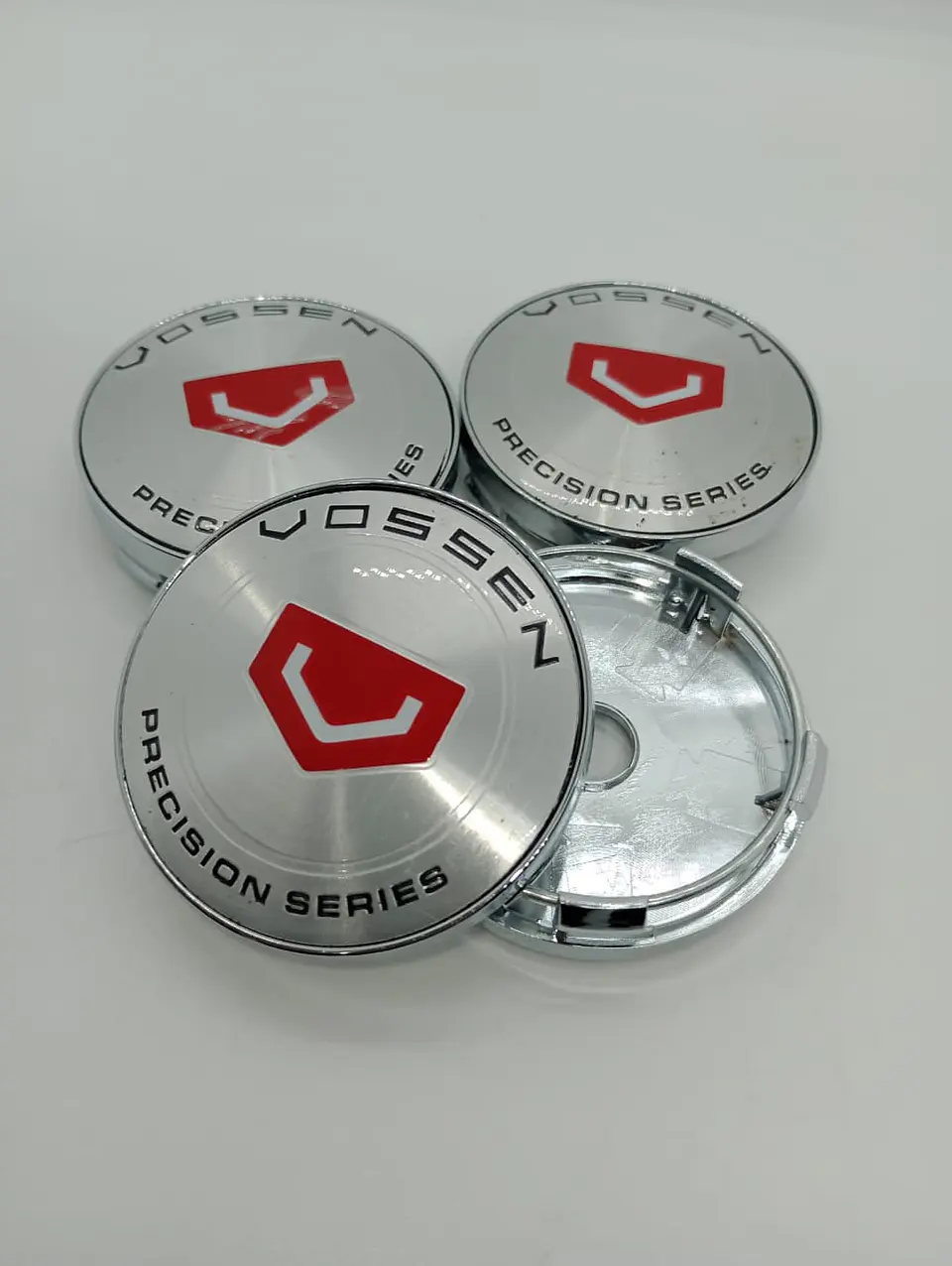 X4 Tapas centro llantas Vossen PLATA 56mm 60mm - Plata Rojo 8