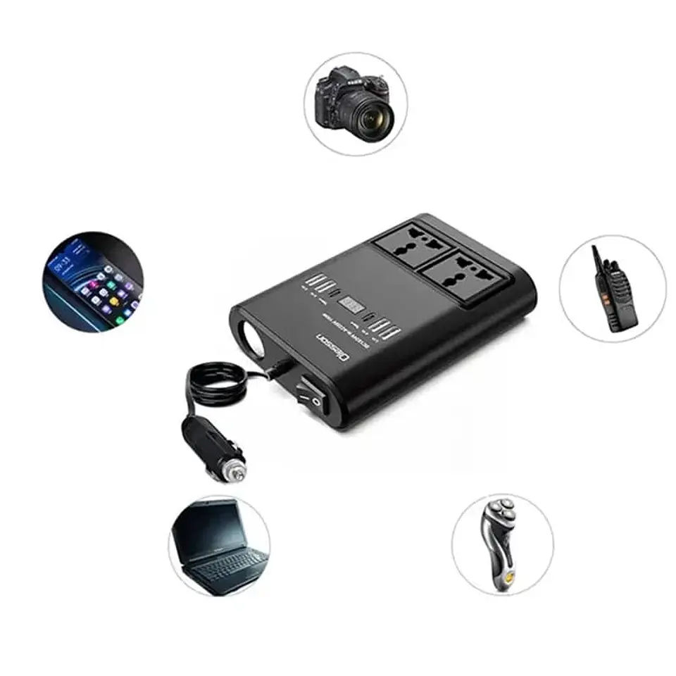 Inversor de Corriente para autos de 12v a 220v encendedor de 2