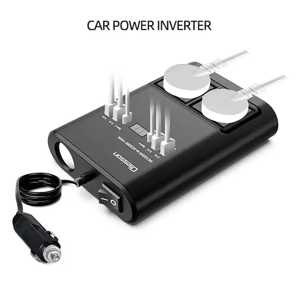 Inversor de Corriente para autos de 12v a 220v encendedor de 4