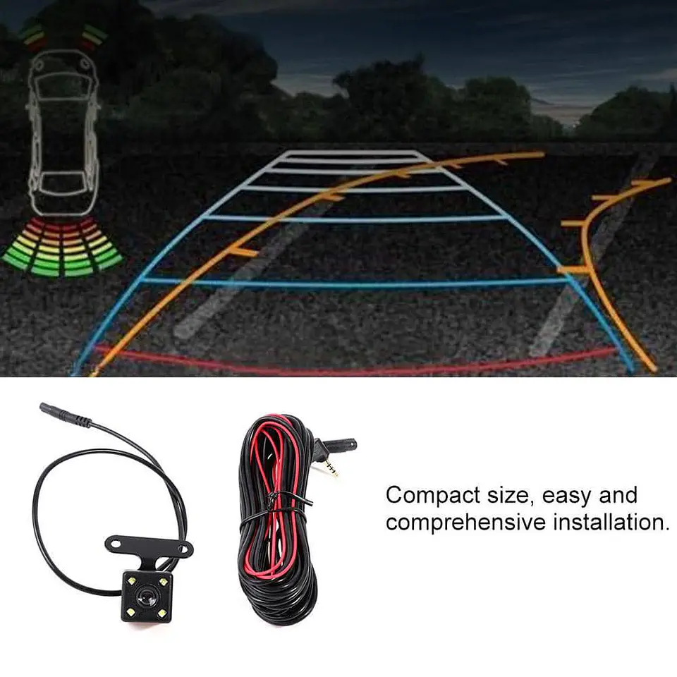 Cámara de reversa de autos HD Sobrepuesta 4 leds 8