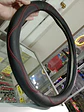 Forro cubre volante eco cuero negro, doble costura hilo rojo - thumbnail 1