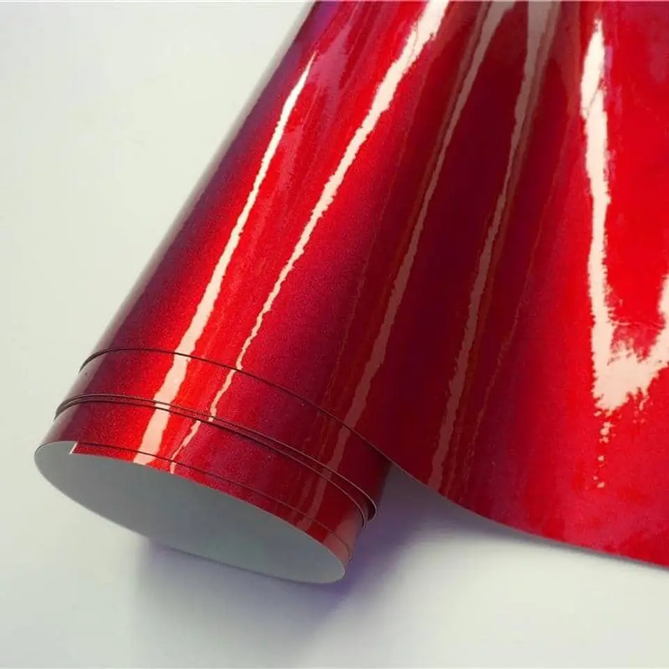 Papel vinilo adhesivo decorativo para wrapping de autos rojo candi 5