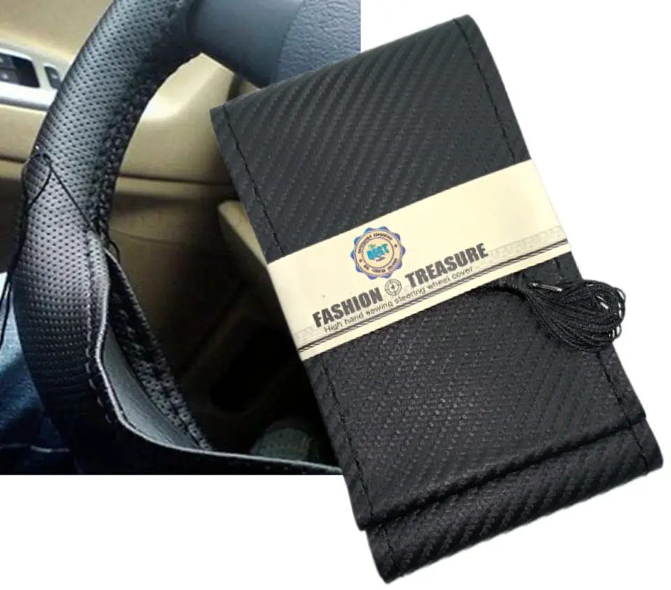 Forro volante cosido hilo Negro carbono 1