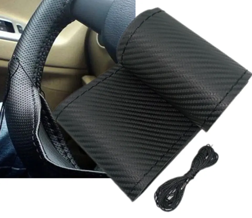 Forro volante cosido hilo Negro carbono 5