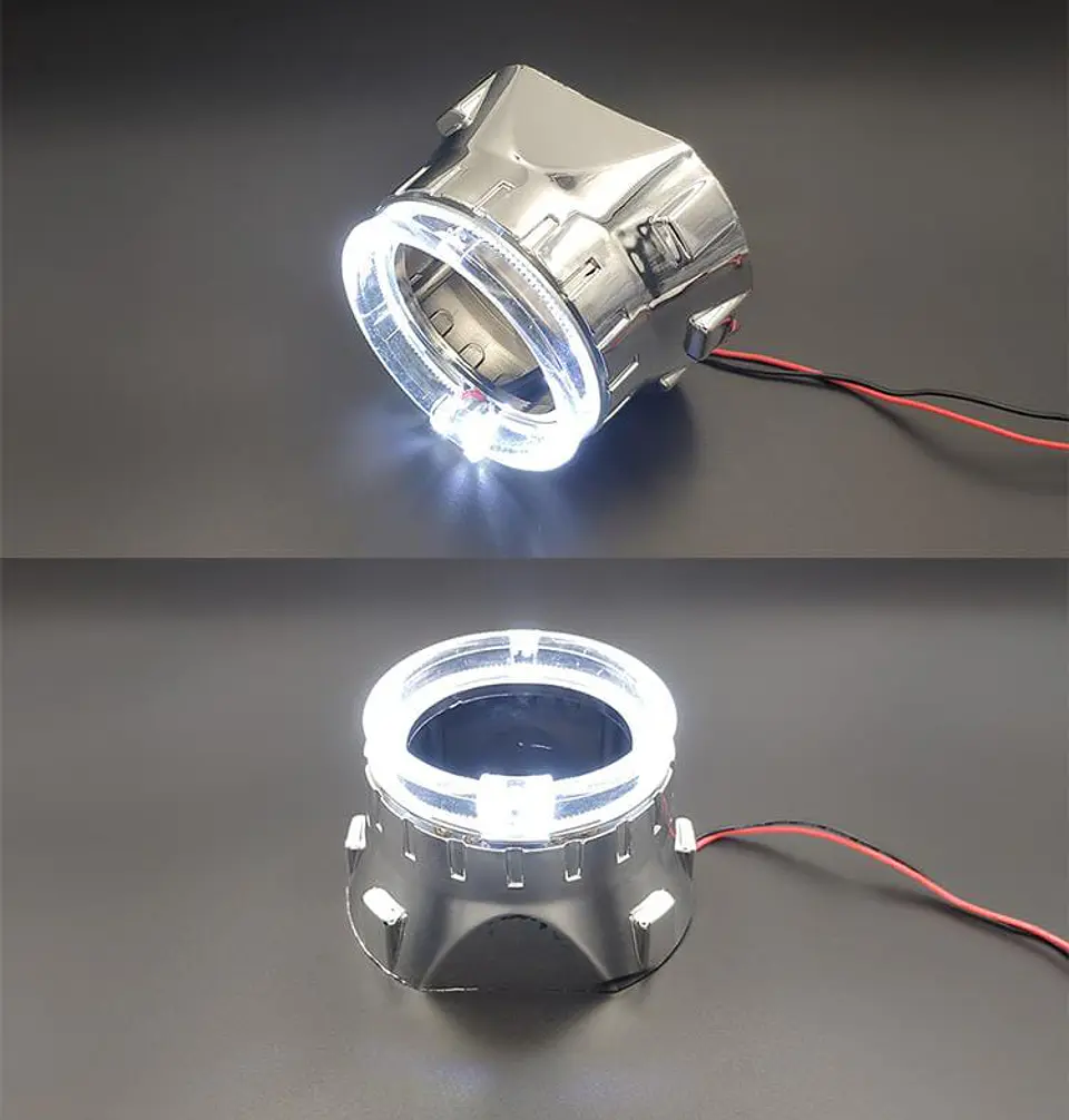 Par de cubiertas de luces proyectores de faros plateadas de 4