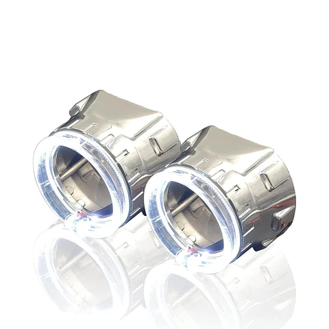 Par de cubiertas de luces proyectores de faros plateadas de