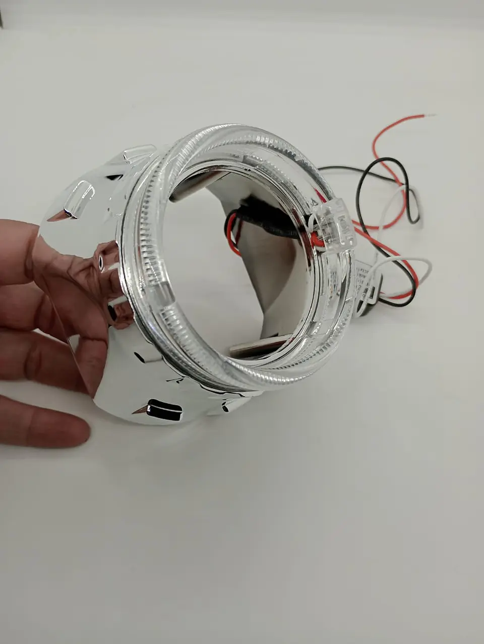 Par de cubiertas de luces proyectores de faros plateadas de 11