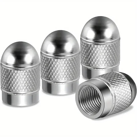 Set 4 Tapas de válvulas universal Modelo Balita color PLATA