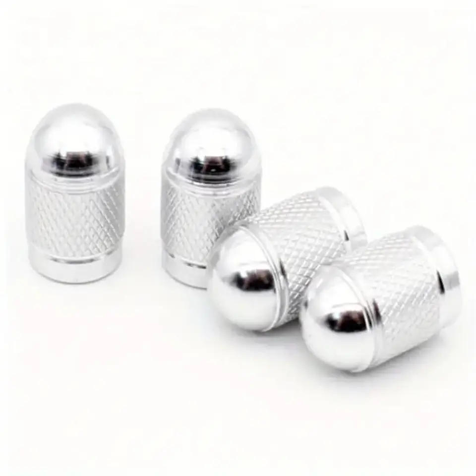 Set 4 Tapas de válvulas universal Modelo Balita color PLATA 3