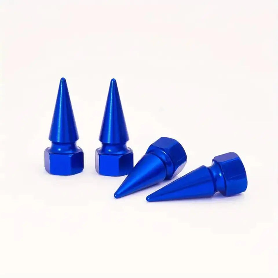 Set 4 Tapas de válvulas universal 32mm color azul 1