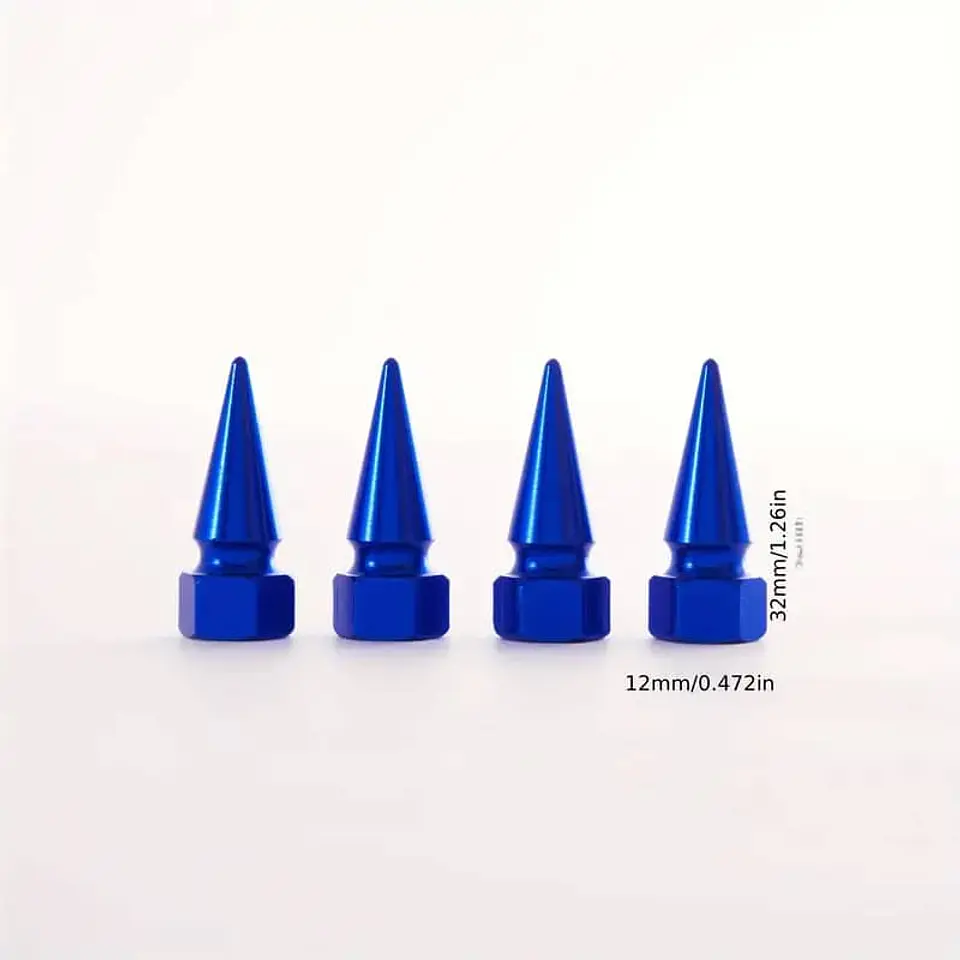 Set 4 Tapas de válvulas universal 32mm color azul 2