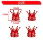 Set 4 Tapas de válvulas universal diseño corona color rojo - thumbnail 5