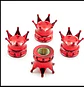 Set 4 Tapas de válvulas universal diseño corona color rojo - thumbnail 6