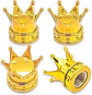 Set 4 Tapas de válvulas universal diseño corona color DORADO - thumbnail 1