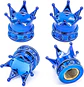 Set 4 Tapas de válvulas universal diseño corona color AZUL - thumbnail 2