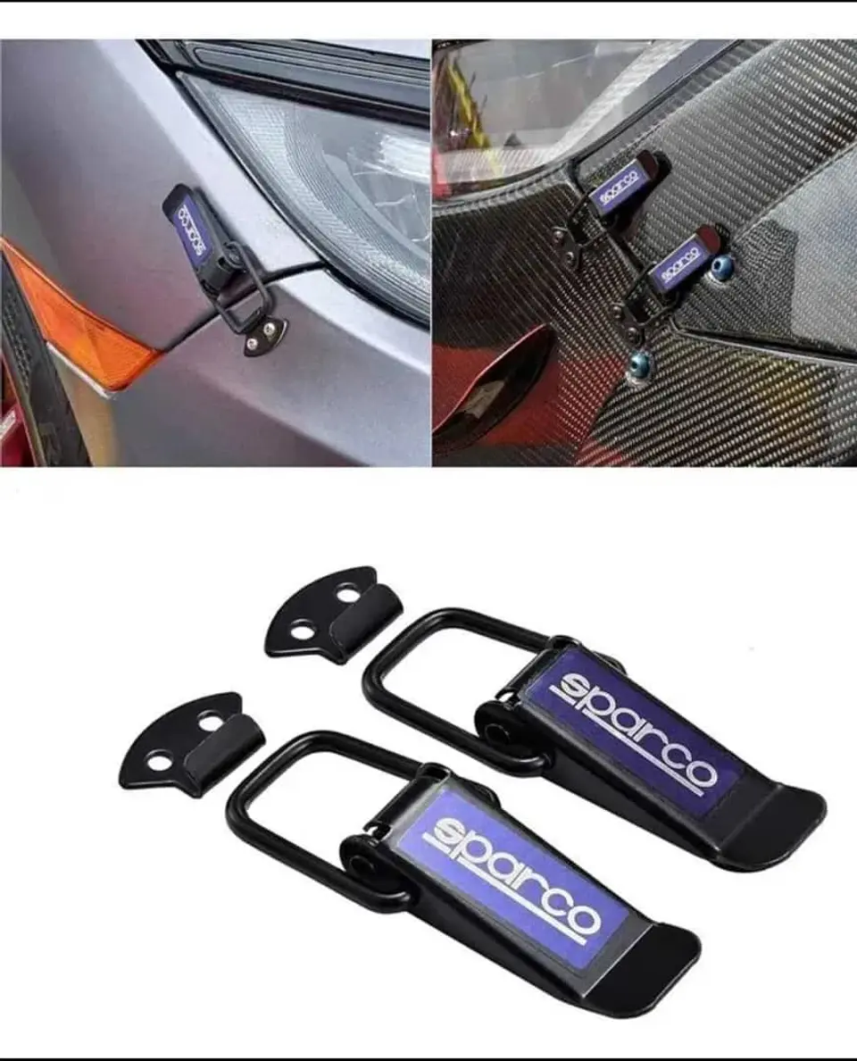 Par clip ganchos sujetadores parachoques delantera - negros sparco 5