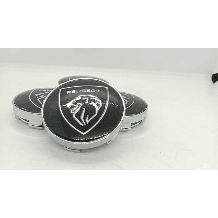 Set X4 Tapas centro de Llantas de autos universal Peugeot logo nuevo 3