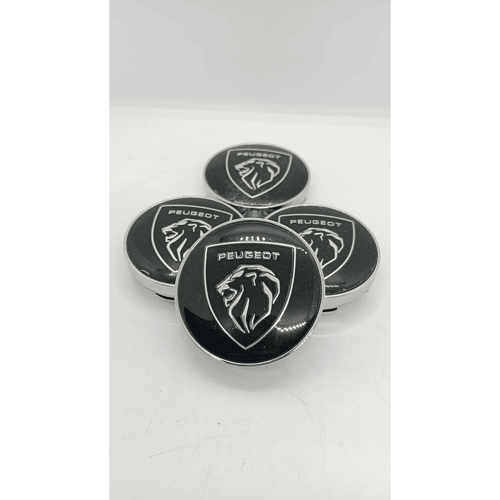 Set X4 Tapas centro de Llantas de autos universal Peugeot logo nuevo 6