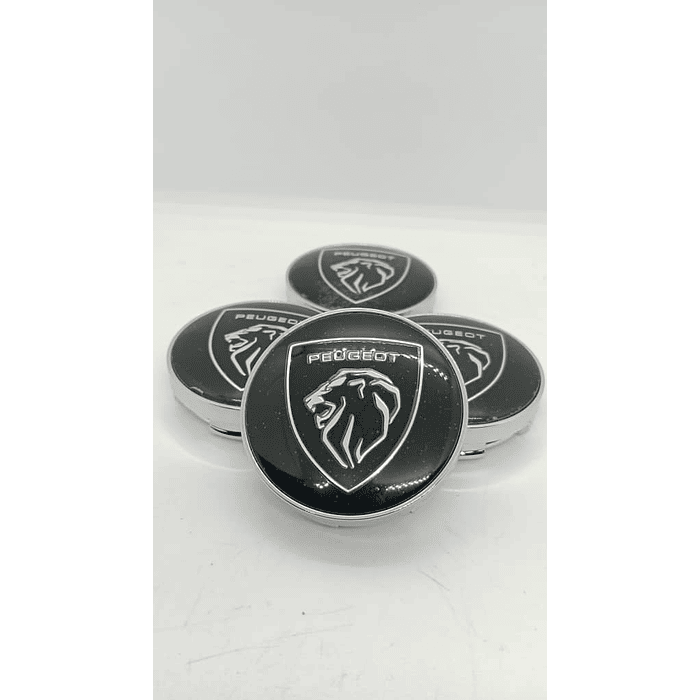 Set X4 Tapas centro de Llantas de autos universal Peugeot logo nuevo 9