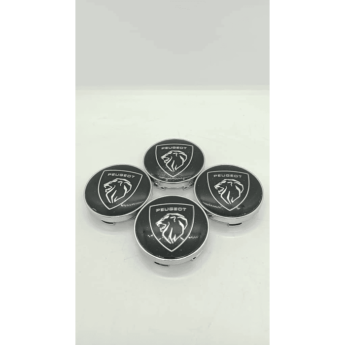 Set X4 Tapas centro de Llantas de autos universal Peugeot logo nuevo 12
