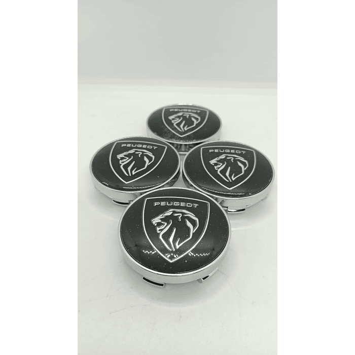 Set X4 Tapas centro de Llantas de autos universal Peugeot logo nuevo 13