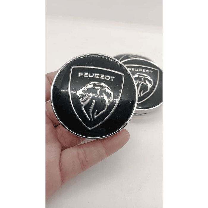 Set X4 Tapas centro de Llantas de autos universal Peugeot logo nuevo 14