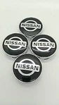 Set X4 Tapas centro de Llantas de autos universal Nissan negro - Miniatura 3