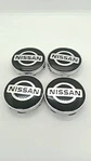 Set X4 Tapas centro de Llantas de autos universal Nissan negro - Miniatura 5