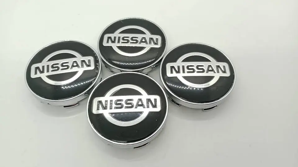 Set X4 Tapas centro de Llantas de autos universal Nissan negro 7