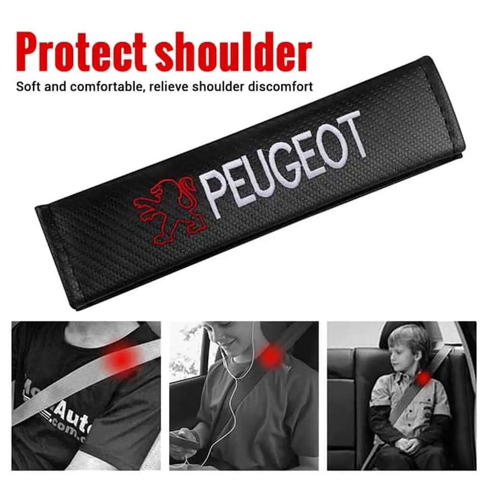 Cubre cinturón de seguridad de autos, almohadillas protectoras Peugeot 7