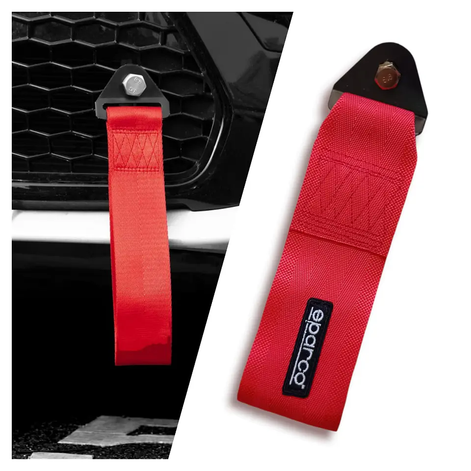 Cinta correa de remolque arrastre Sparco Rojo Grueso 4