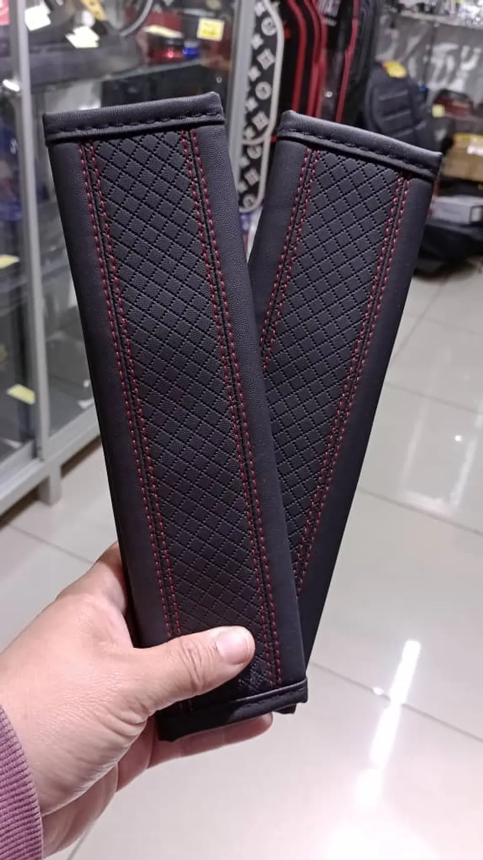 Cubre cinturón de seguridad de autos Hilo rojo 2