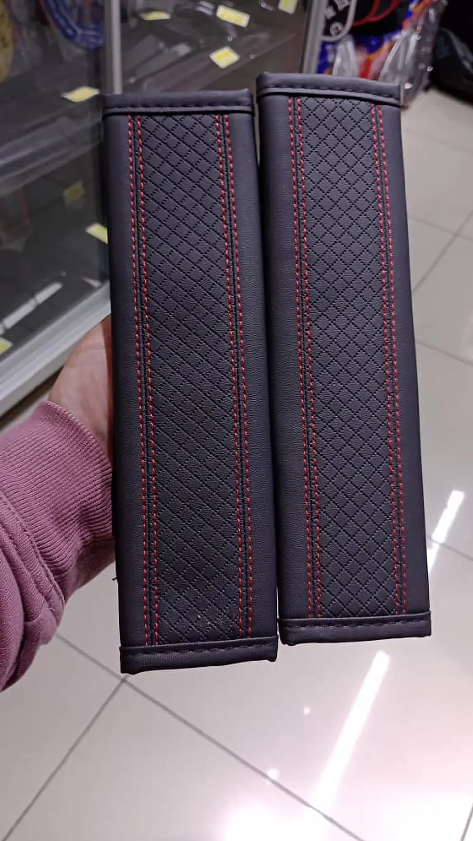 Cubre cinturón de seguridad de autos Hilo rojo 9