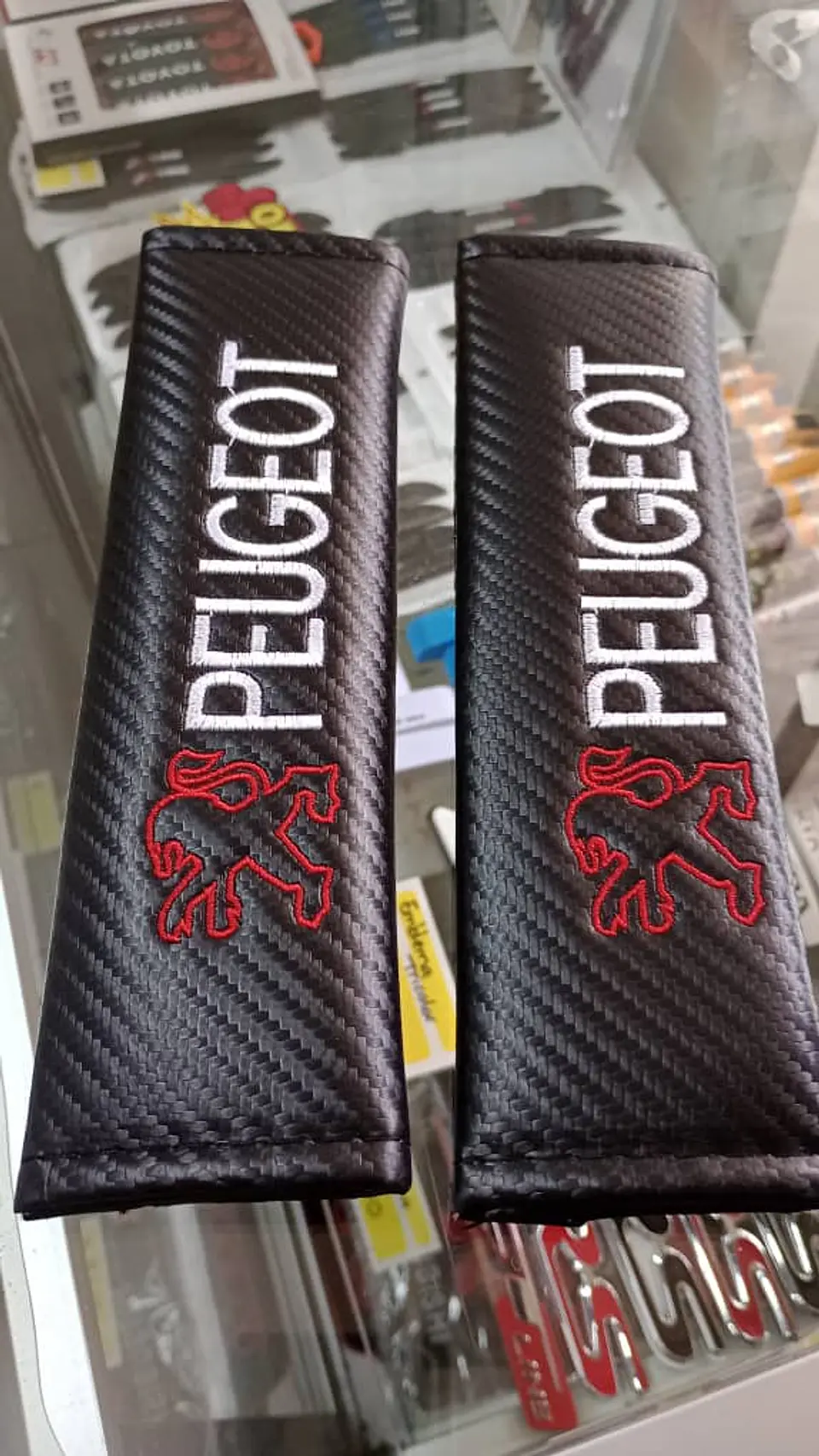 Cubre cinturón de seguridad de autos, almohadillas protectoras Peugeot 18