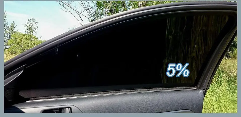 Papel polarizado para vidrios de autos oscuro 5% 3