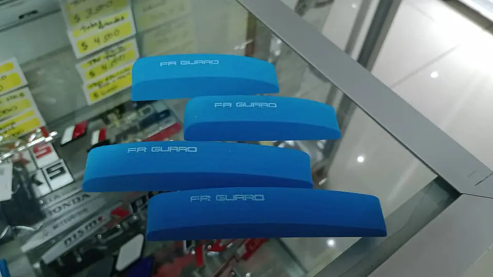 X4 tiras topes de puerta de goma Eva autoadhesivos protector - azul 2