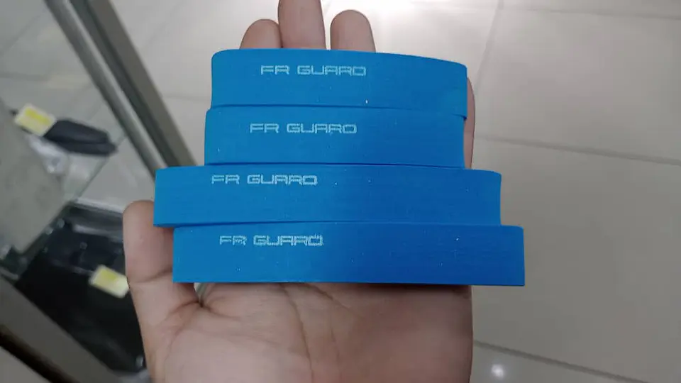 X4 tiras topes de puerta de goma Eva autoadhesivos protector - azul 3