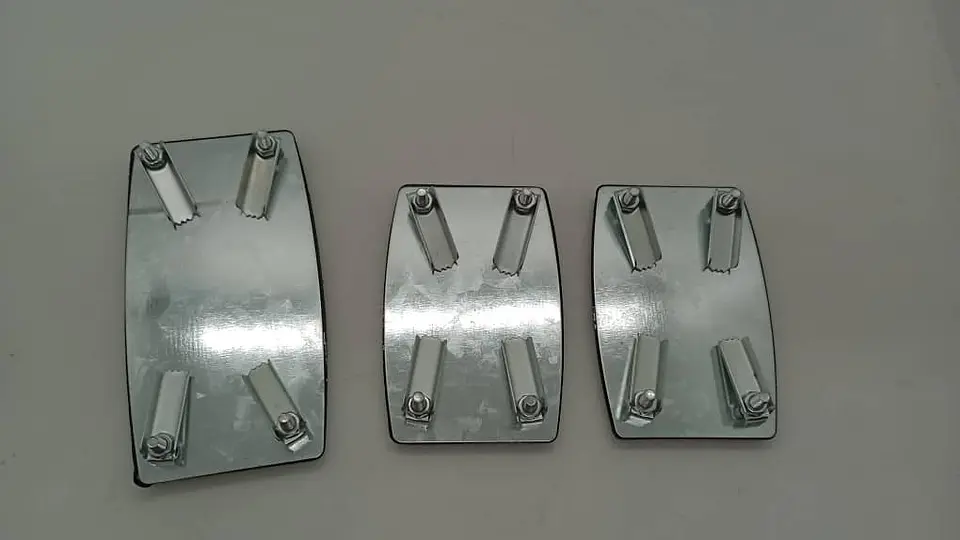 Set cubre pedales de auto, 3pzs aluminio/goma - Negro/Gris 3