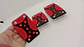 Set cubre pedales de auto, 3pzs aluminio/goma - Negro/Rojo - Miniatura 3