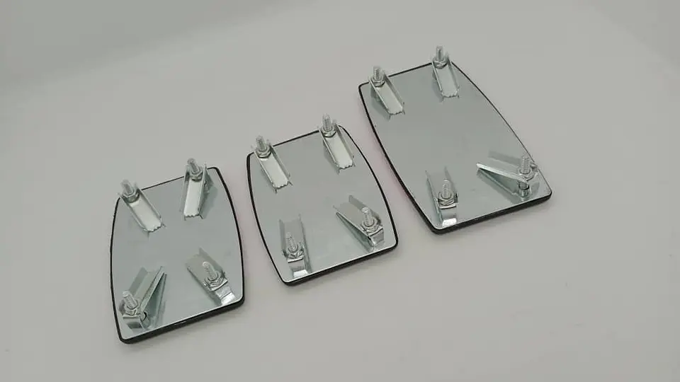 Set cubre pedales de auto, 3pzs aluminio/goma - Negro/Rojo 10