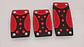 Set cubre pedales de auto, 3pzs aluminio/goma - Negro/Rojo - Miniatura 4