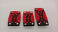 Set cubre pedales de auto, 3pzs aluminio/goma - Negro/Rojo - Miniatura 15
