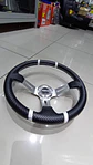 Volante deportivo universal Sparco 35cm - Centro Plata, línea Blanca - thumbnail 4