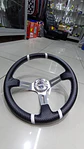 Volante deportivo universal Sparco 35cm - Centro Plata, línea Blanca - thumbnail 2