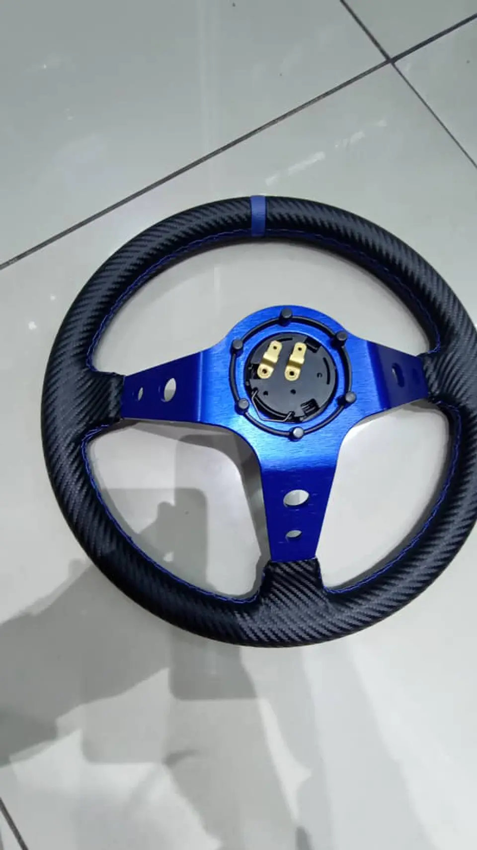 Volante deportivo Sparco 35cm (agujeros) - Centro Azul, línea Azul 12