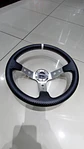 Volante deportivo Sparco 35cm (agujeros) - Centro Plata, línea Blanca - thumbnail 2