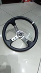 Volante deportivo Sparco 35cm (agujeros) - Centro Plata, línea Blanca - thumbnail 4